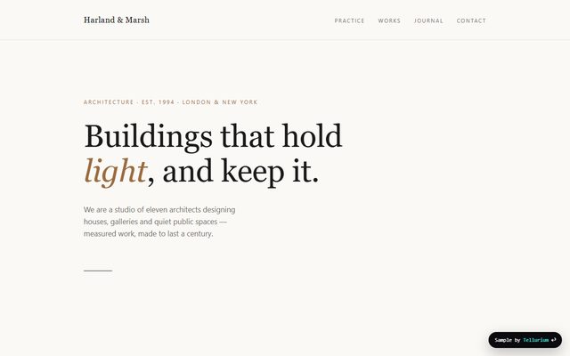 Harland & Marsh — minimal, editorial website design for premium brands sample